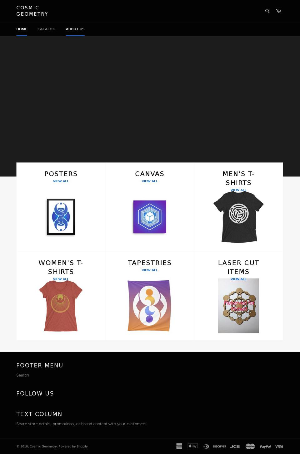 cosmicgeometry.org shopify website screenshot