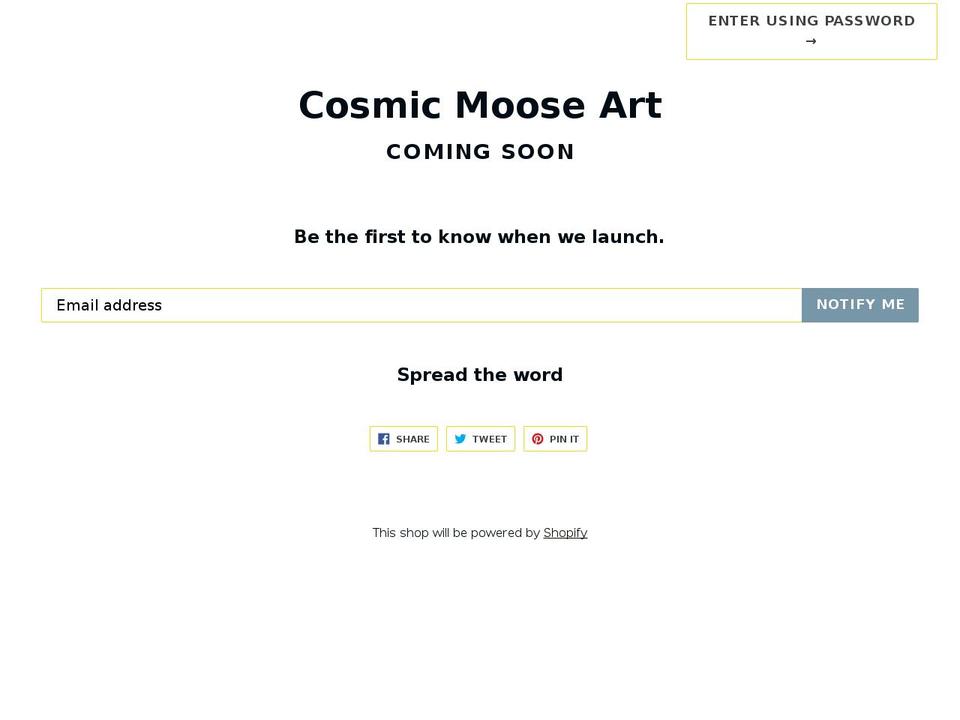 cosmicmooseart.com — Shopify storefront screenshot