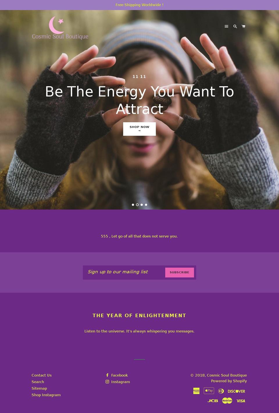 cosmicsoulboutique.com — Shopify storefront screenshot