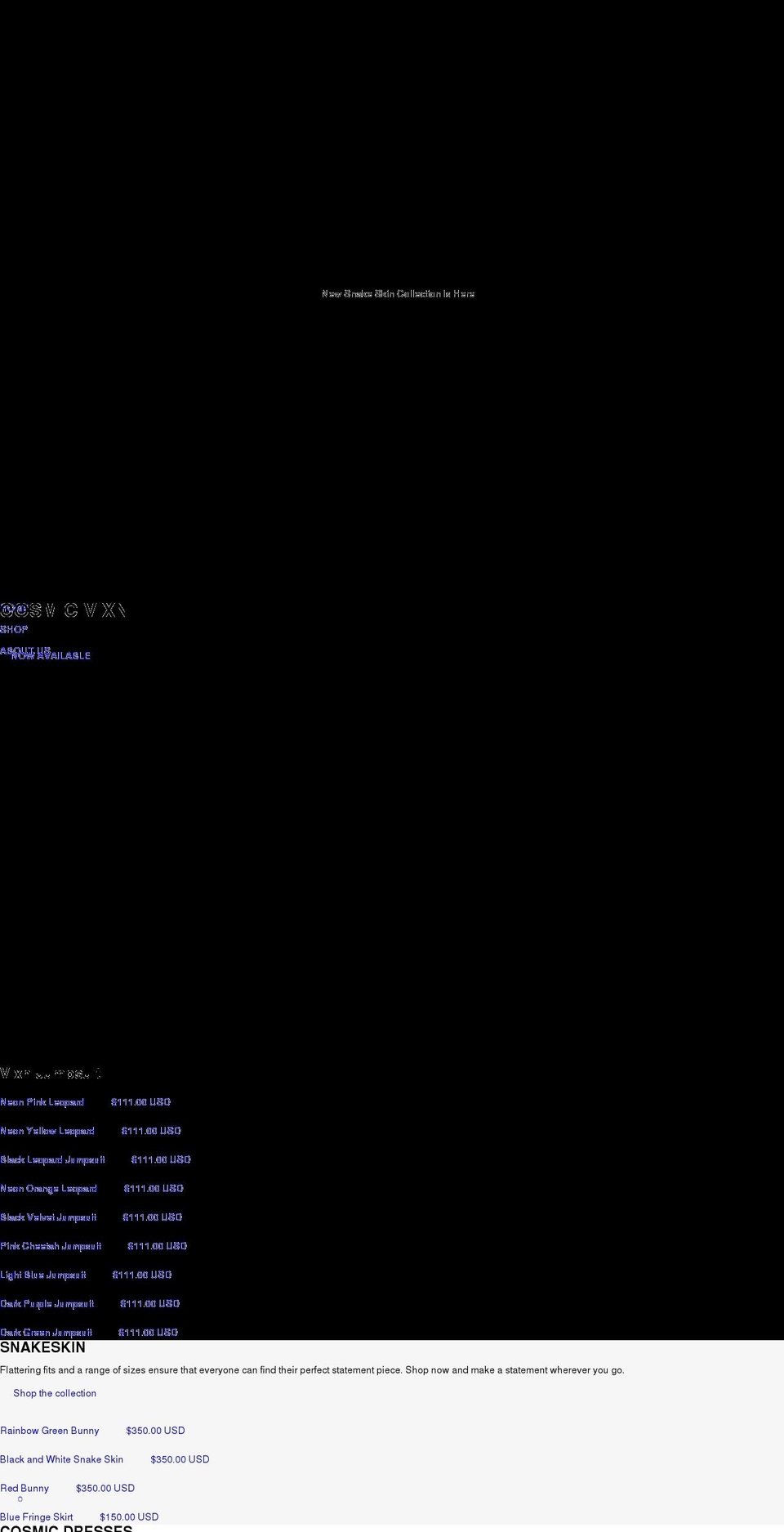 cosmicvixn.com shopify website screenshot