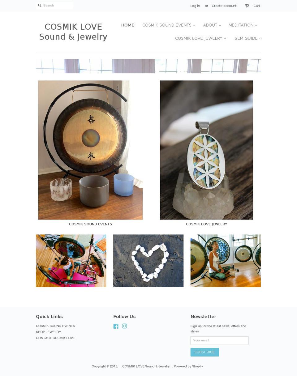 cosmiklovejewelry.com shopify website screenshot