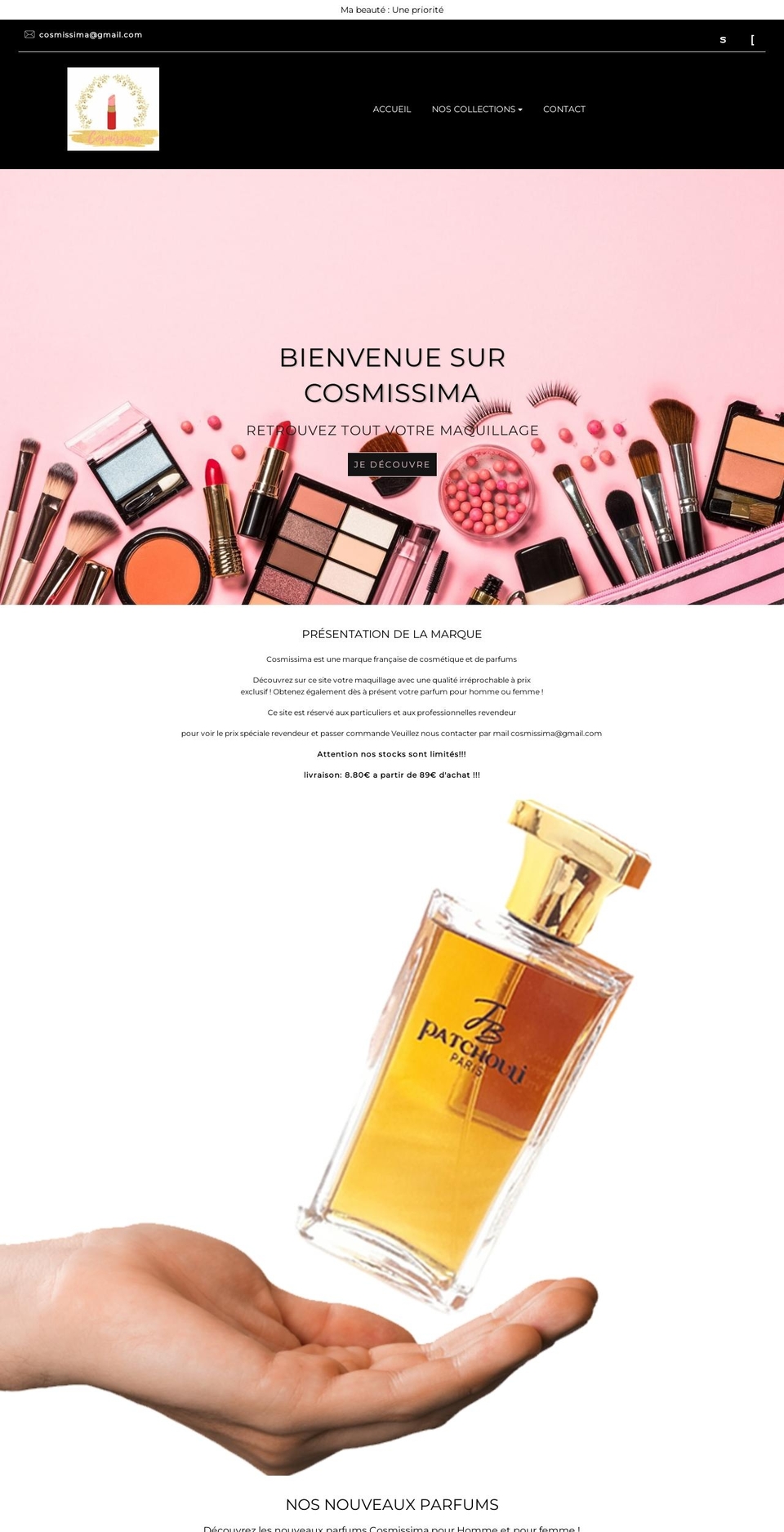 cosmissima.com shopify website screenshot
