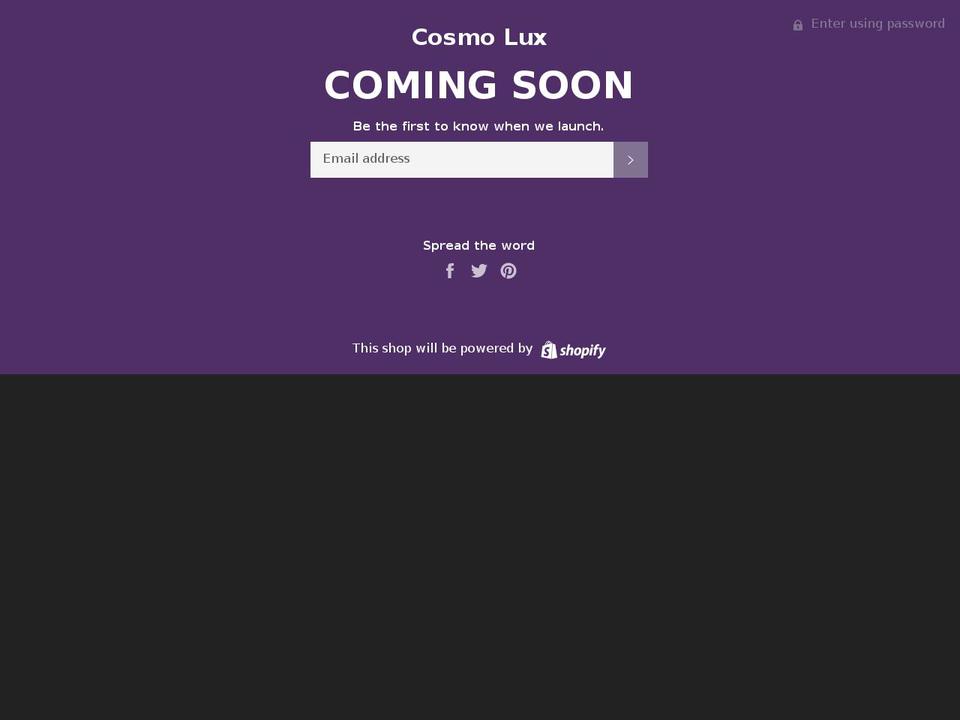 cosmoluxstore.net shopify website screenshot