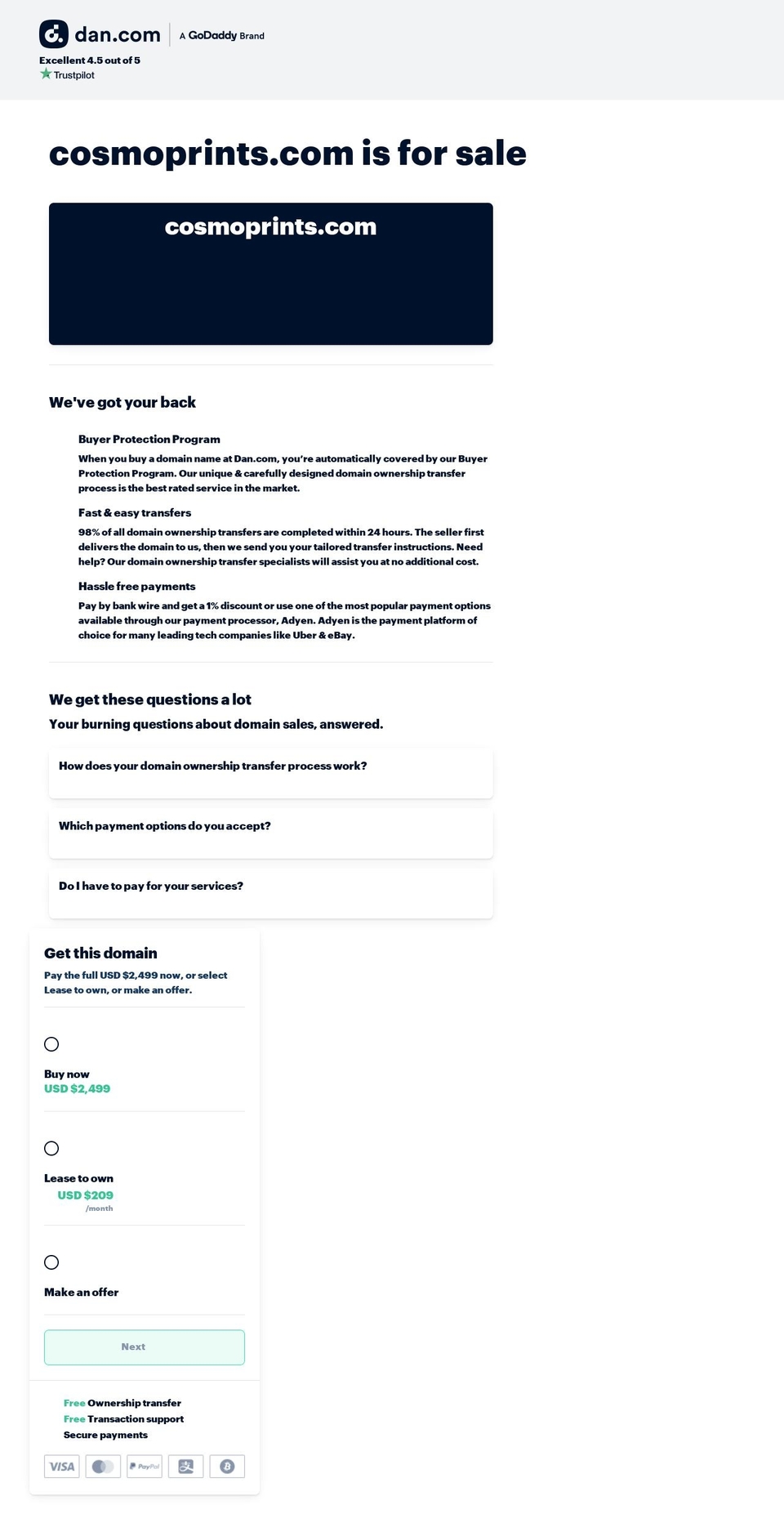 cosmoprints.com — Shopify storefront screenshot