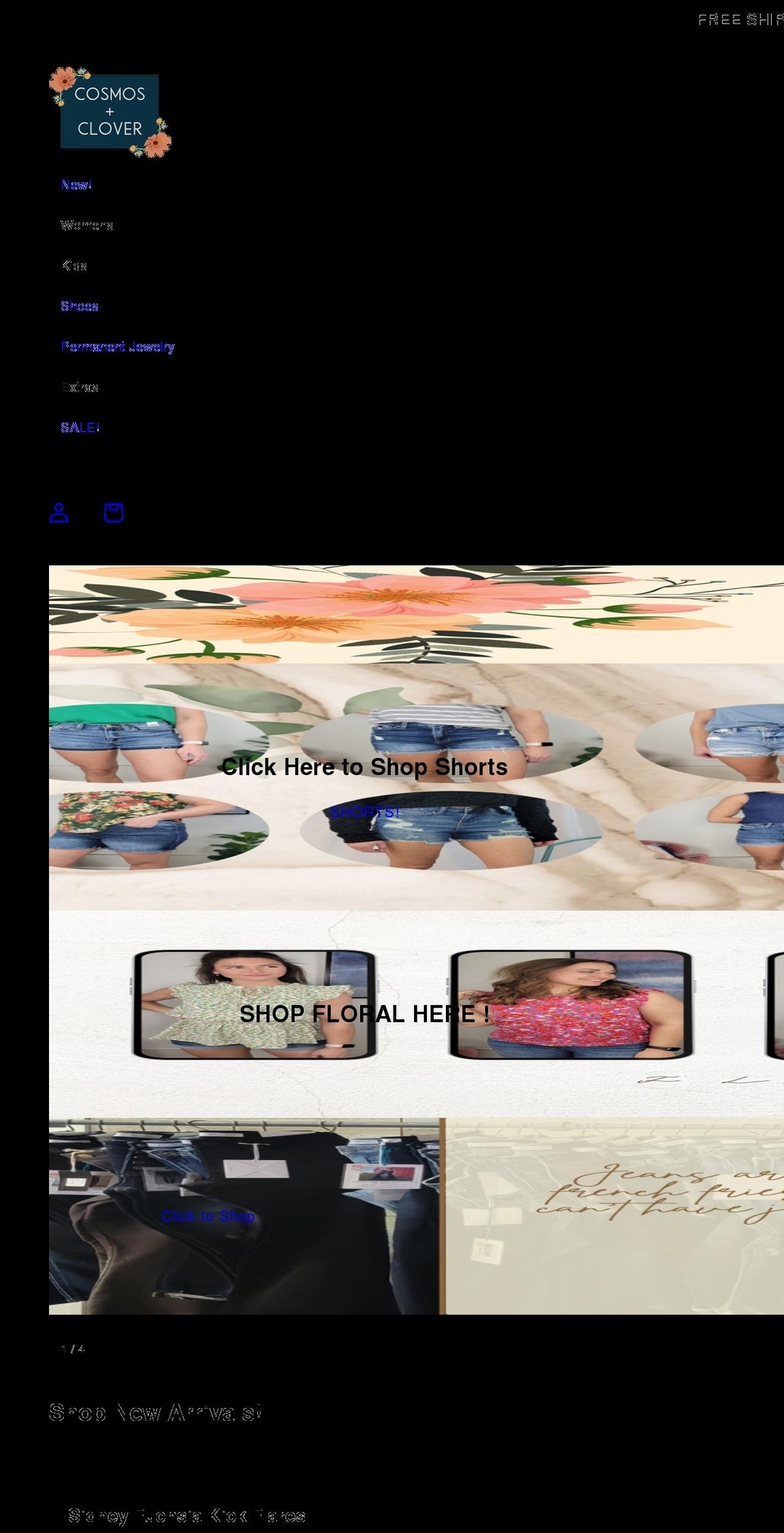 cosmosandclover.com shopify website screenshot