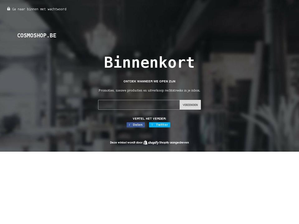 cosmoshop.be shopify website screenshot