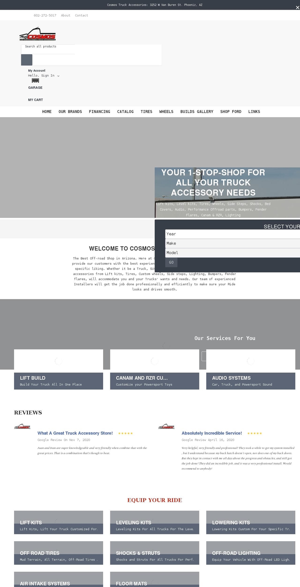 cosmostruckaccessories.com shopify website screenshot