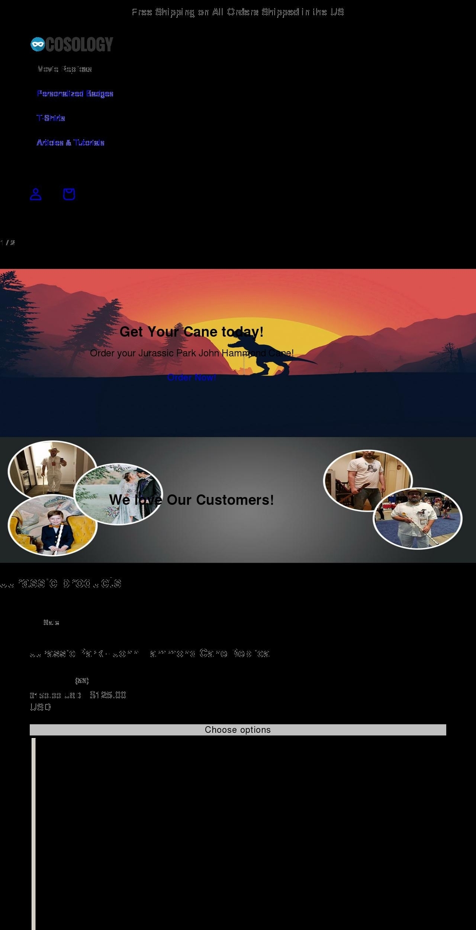 cosology.com shopify website screenshot