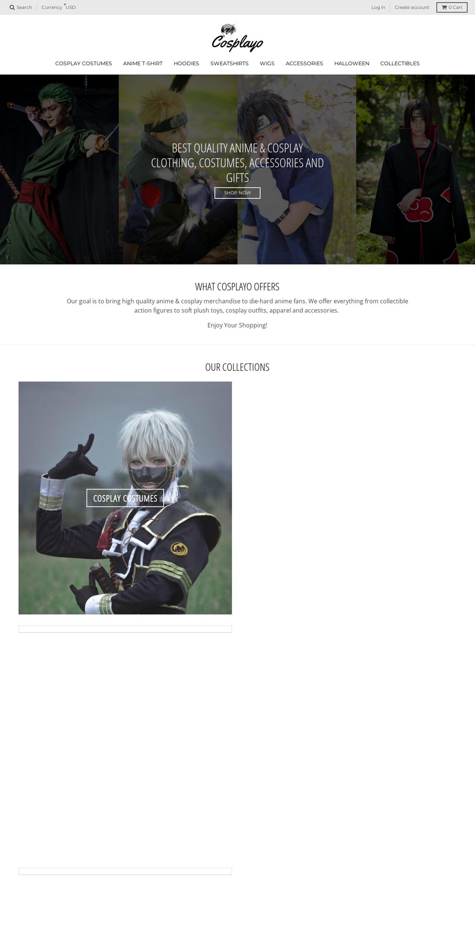 cosplayo.com shopify website screenshot