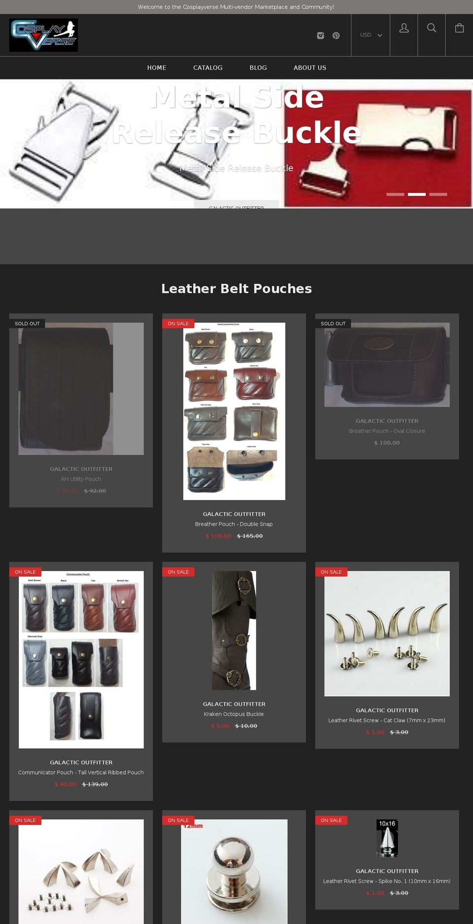 cosplayverse.net shopify website screenshot