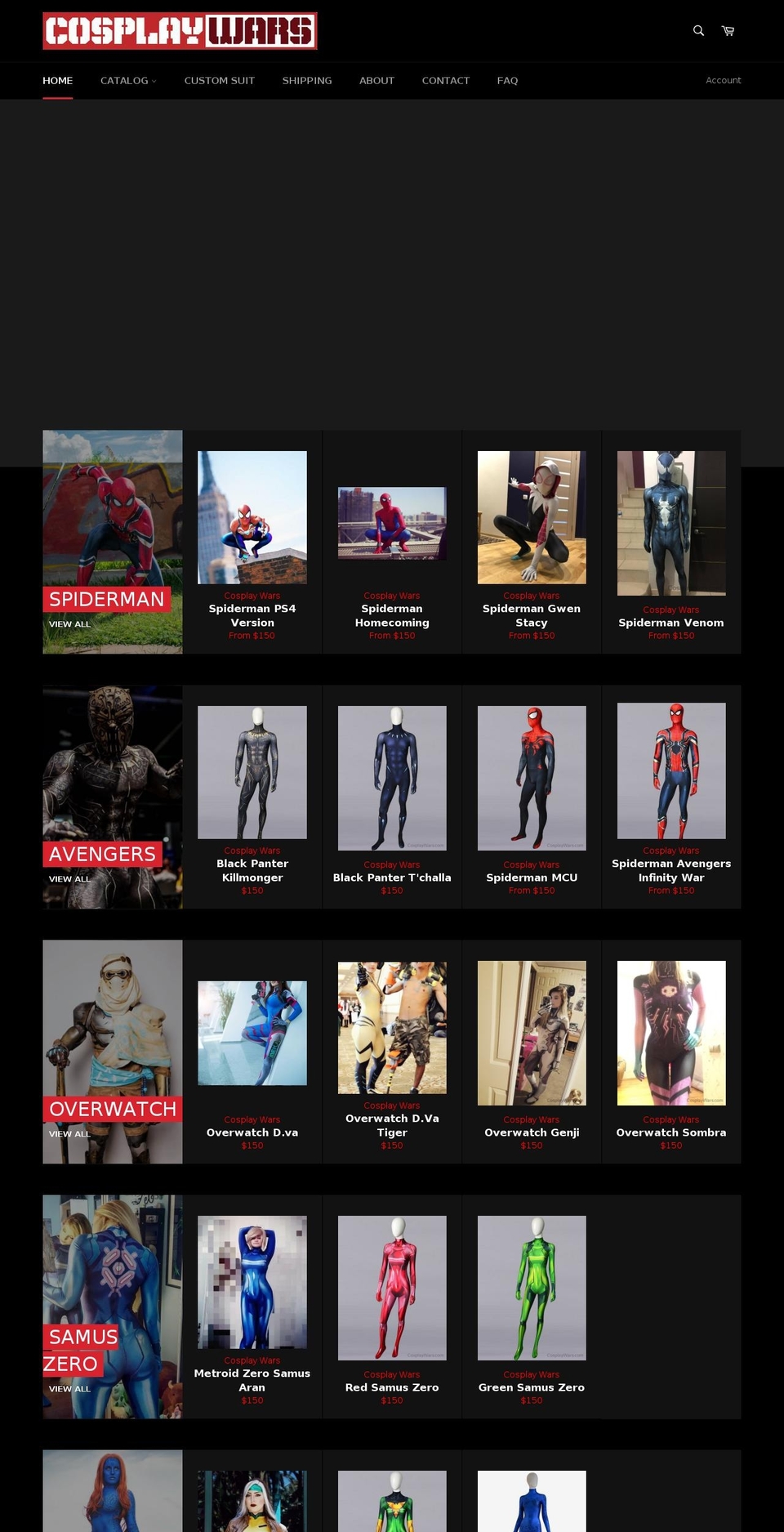 cosplaywars.com — Shopify storefront screenshot