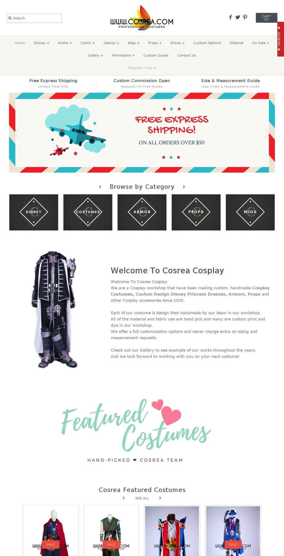 cosrea.com shopify website screenshot
