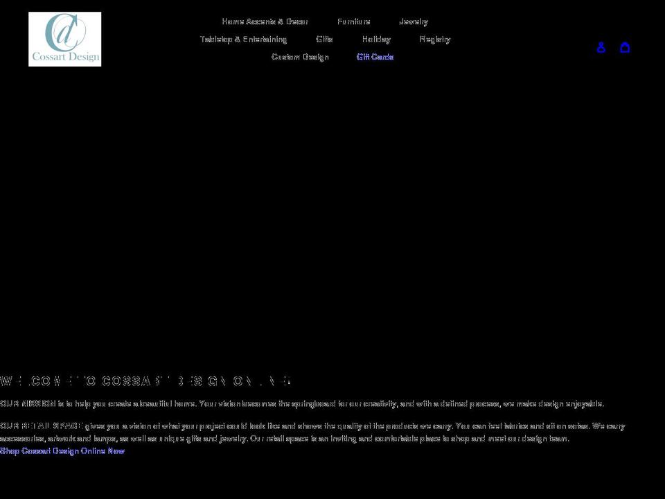 cossart-design.myshopify.com shopify website screenshot