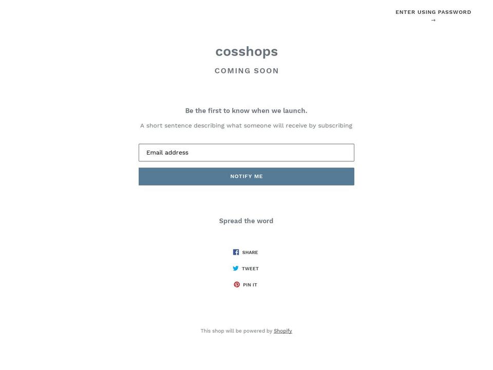 cosshops.com — Shopify storefront screenshot
