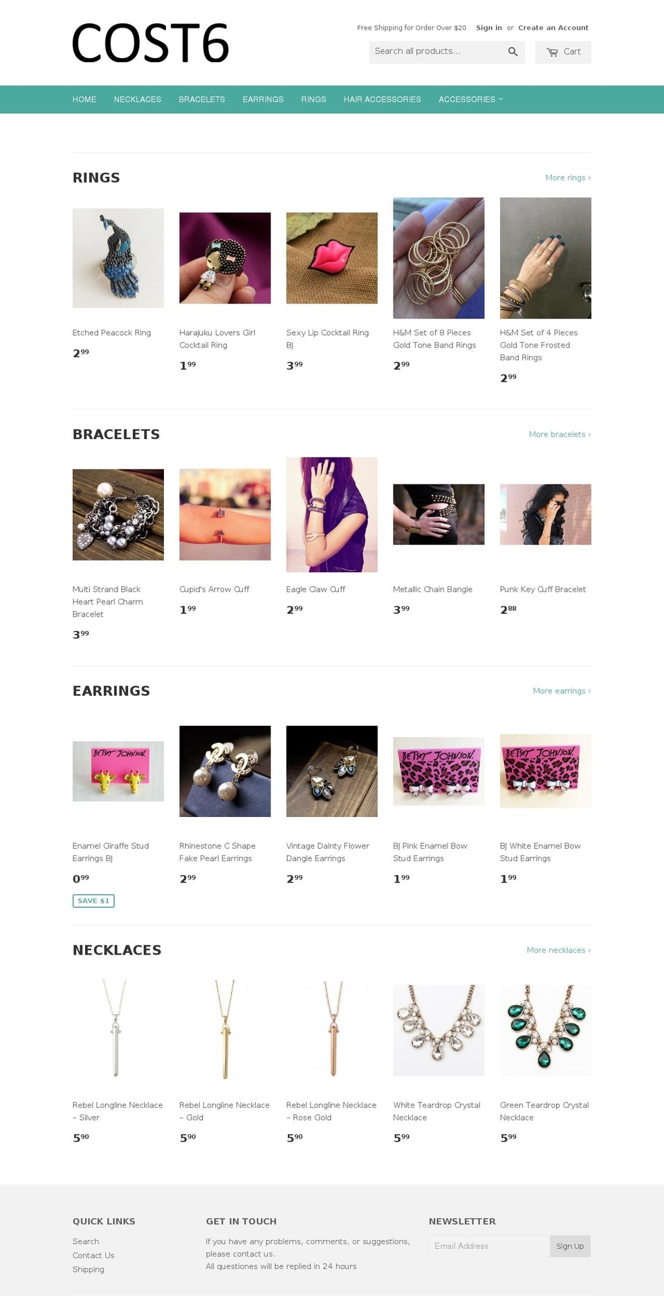 cost6.com shopify website screenshot