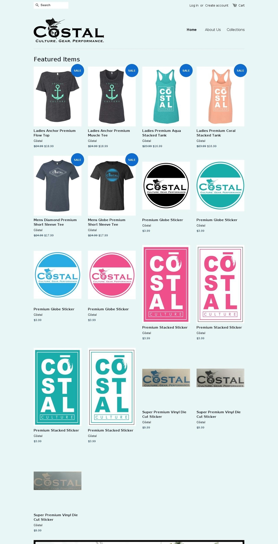 costalculture.com shopify website screenshot