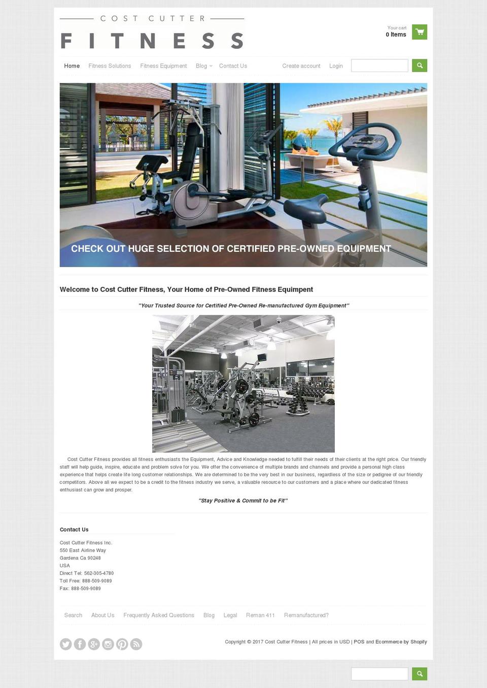 costcutterfitness.com shopify website screenshot