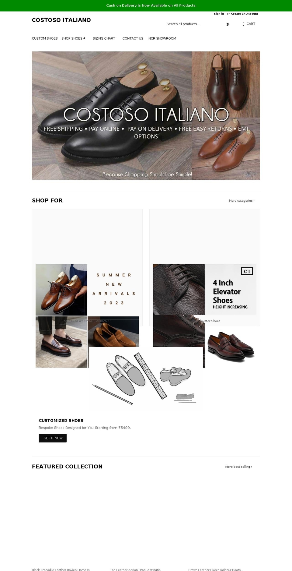 costosoitaliano.com shopify website screenshot