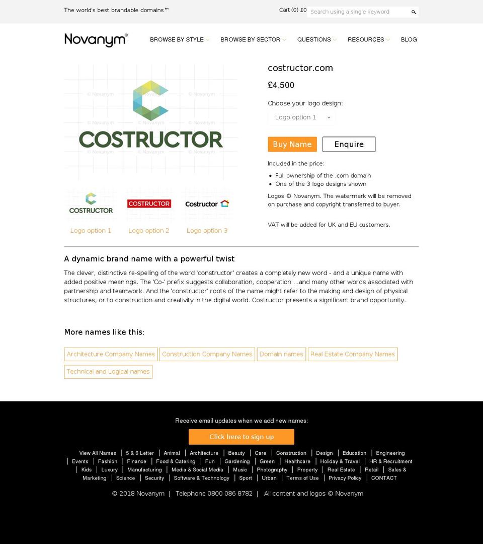 costructor.com — Shopify storefront screenshot