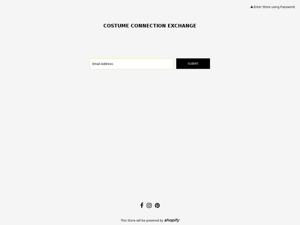 costumeconnectionexchange.com shopify website screenshot