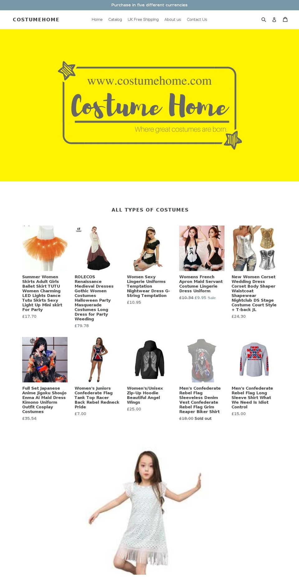 costumehome.com — Shopify storefront screenshot