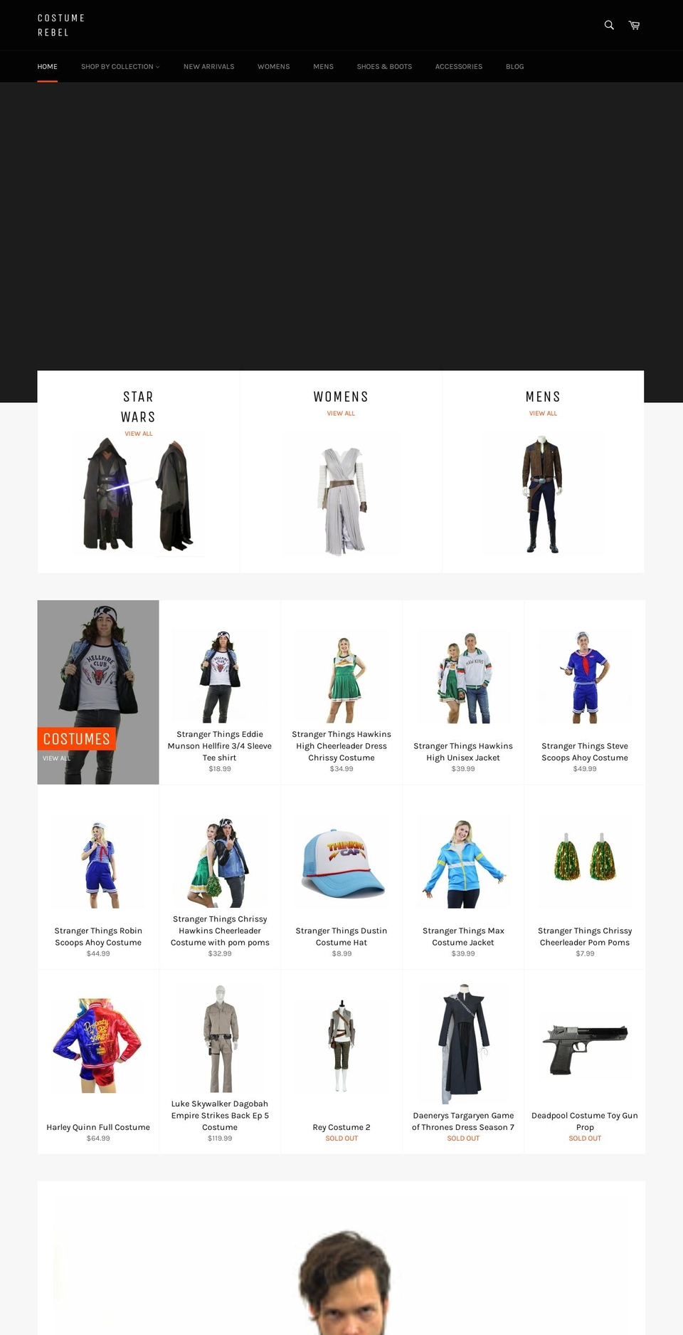 costumerebels.com — Shopify storefront screenshot