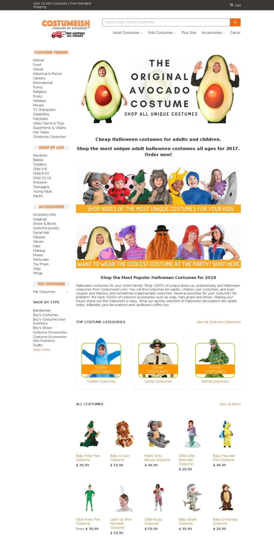 costumesh.com — Shopify storefront screenshot