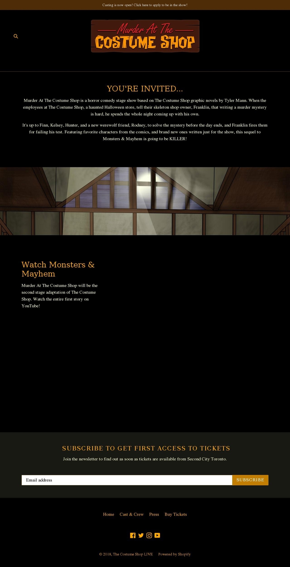 costumeshopshow.com — Shopify storefront screenshot