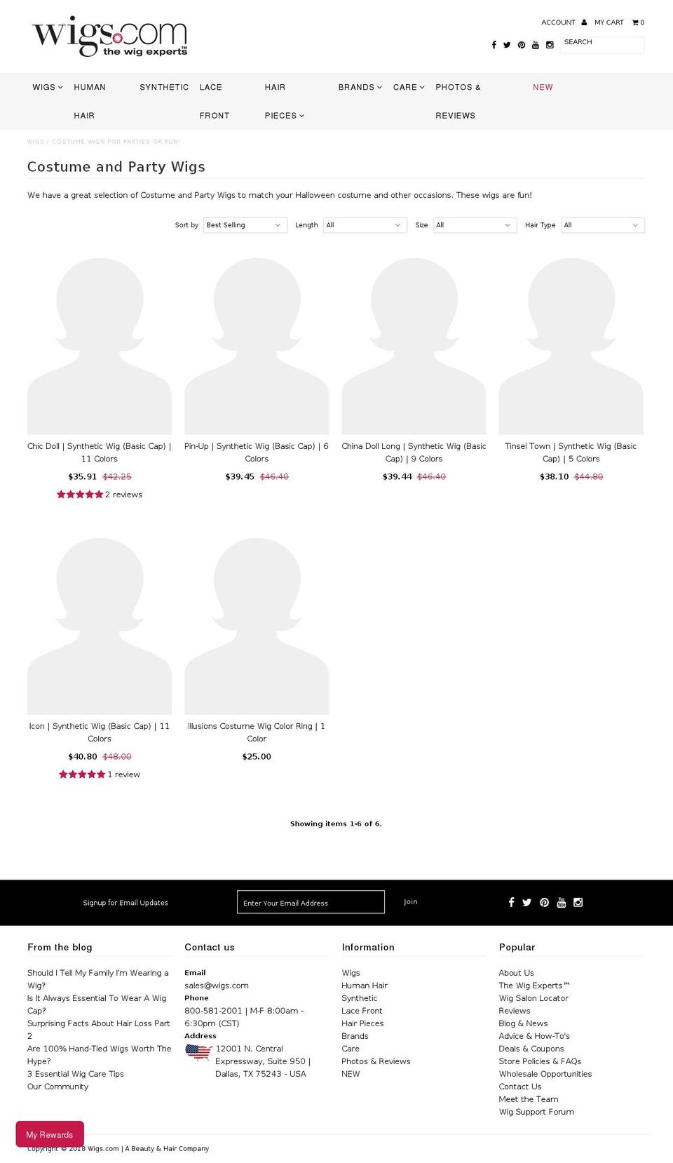 costumestores.com — Shopify storefront screenshot