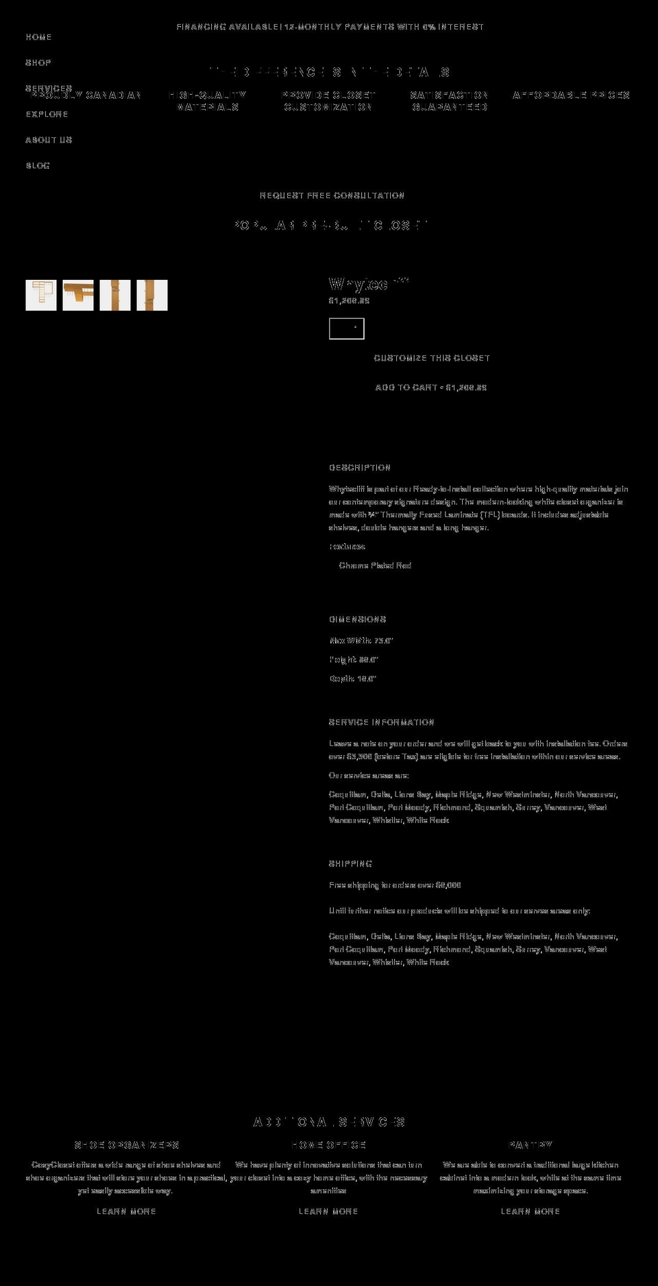 cosycloset.ca shopify website screenshot
