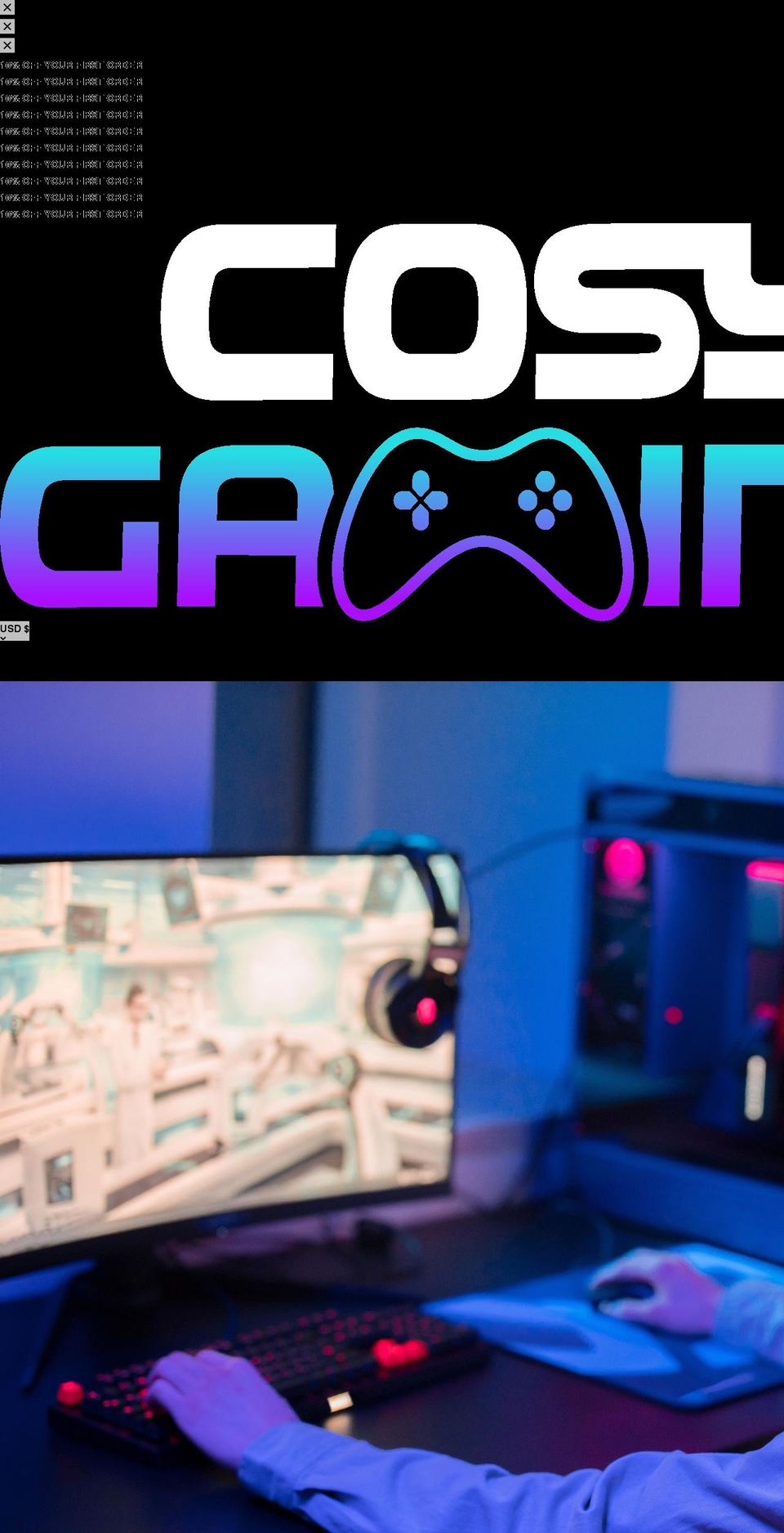 cosygaming.com shopify website screenshot