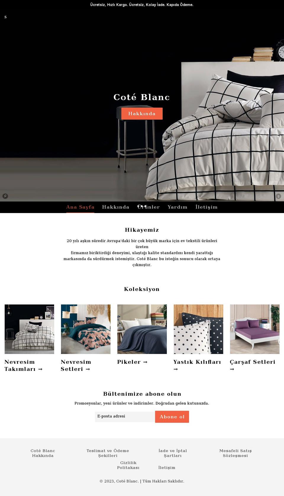 cote-blanc.com shopify website screenshot