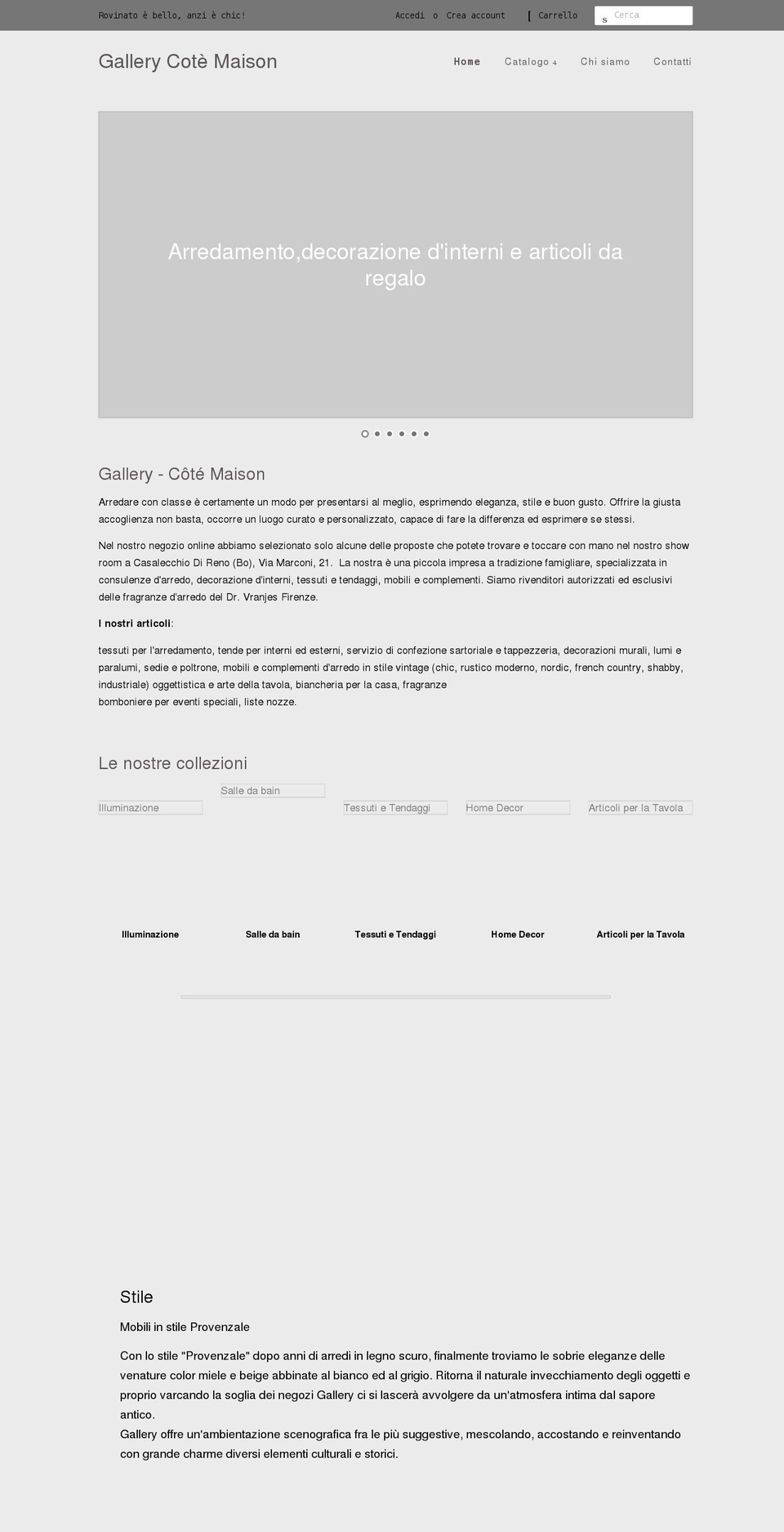 cote-maison.it shopify website screenshot