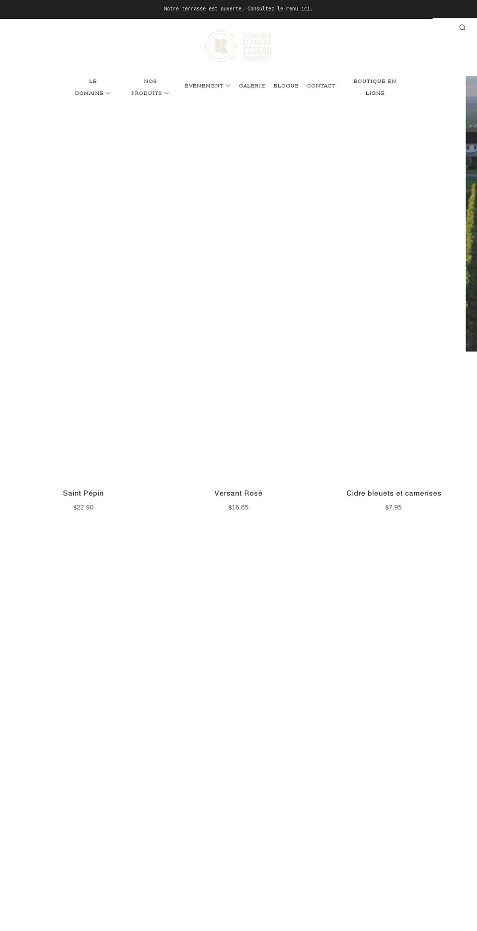 coteaurougemont.ca shopify website screenshot