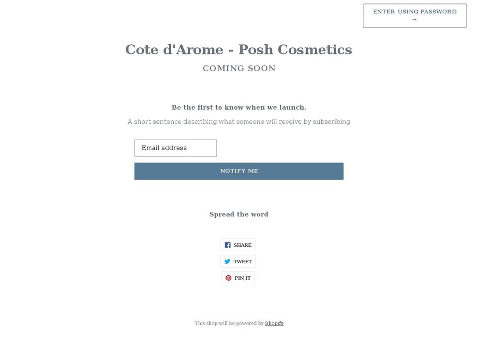 cotedarome.co.uk shopify website screenshot