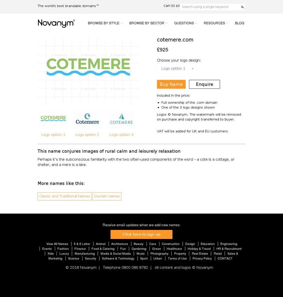 cotemere.com — Shopify storefront screenshot
