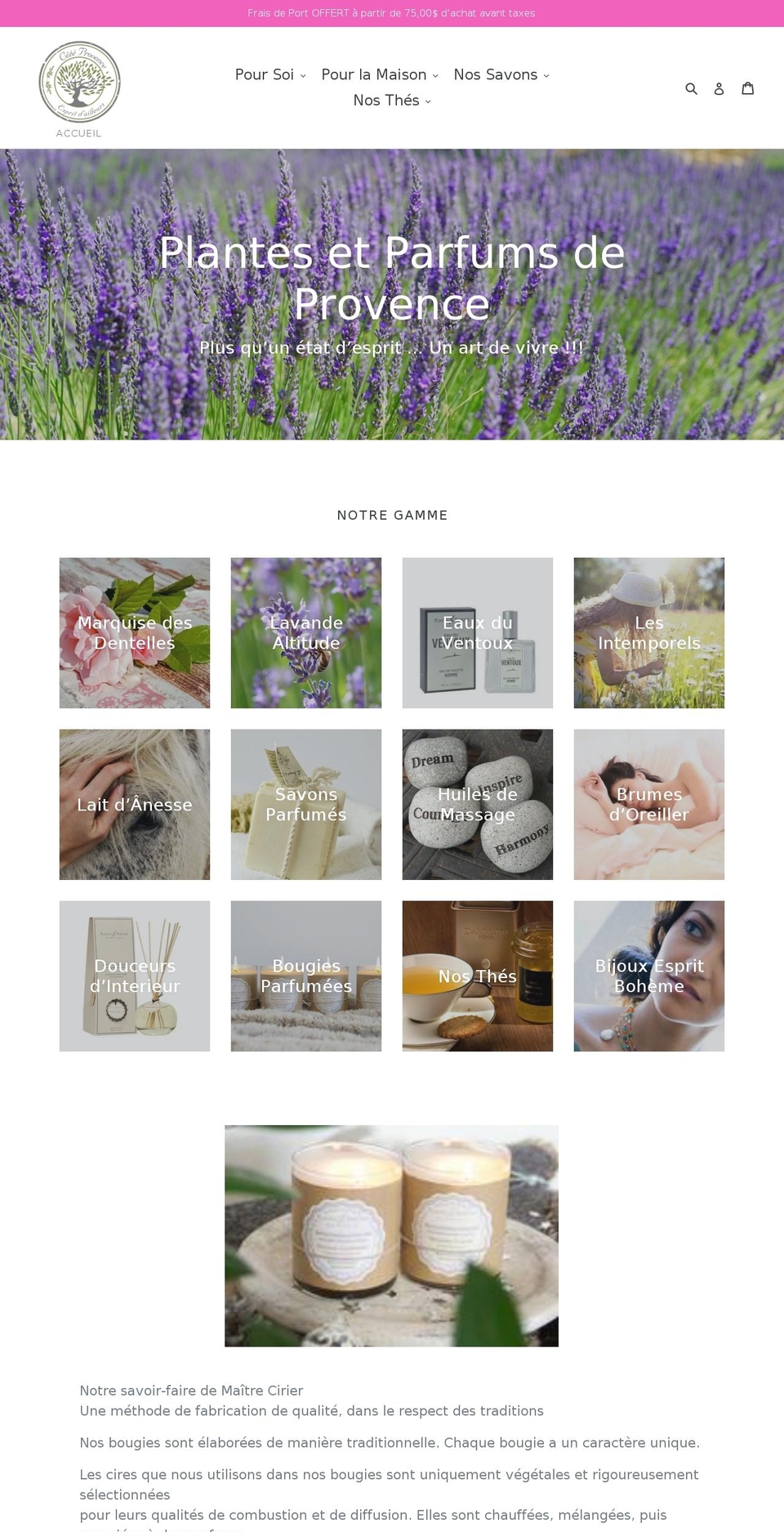 coteprovencecanada.com — Shopify storefront screenshot