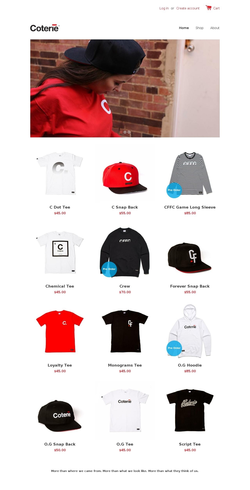 coterieclothing.com.au shopify website screenshot