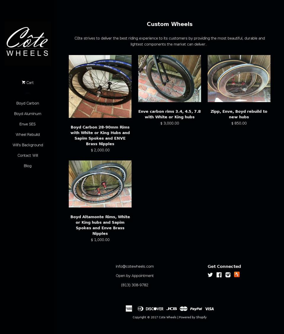 cotewheels.com shopify website screenshot