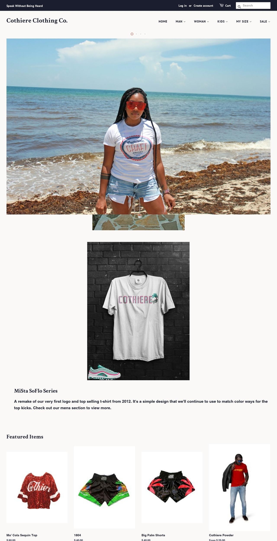 cothiereclothing.com shopify website screenshot