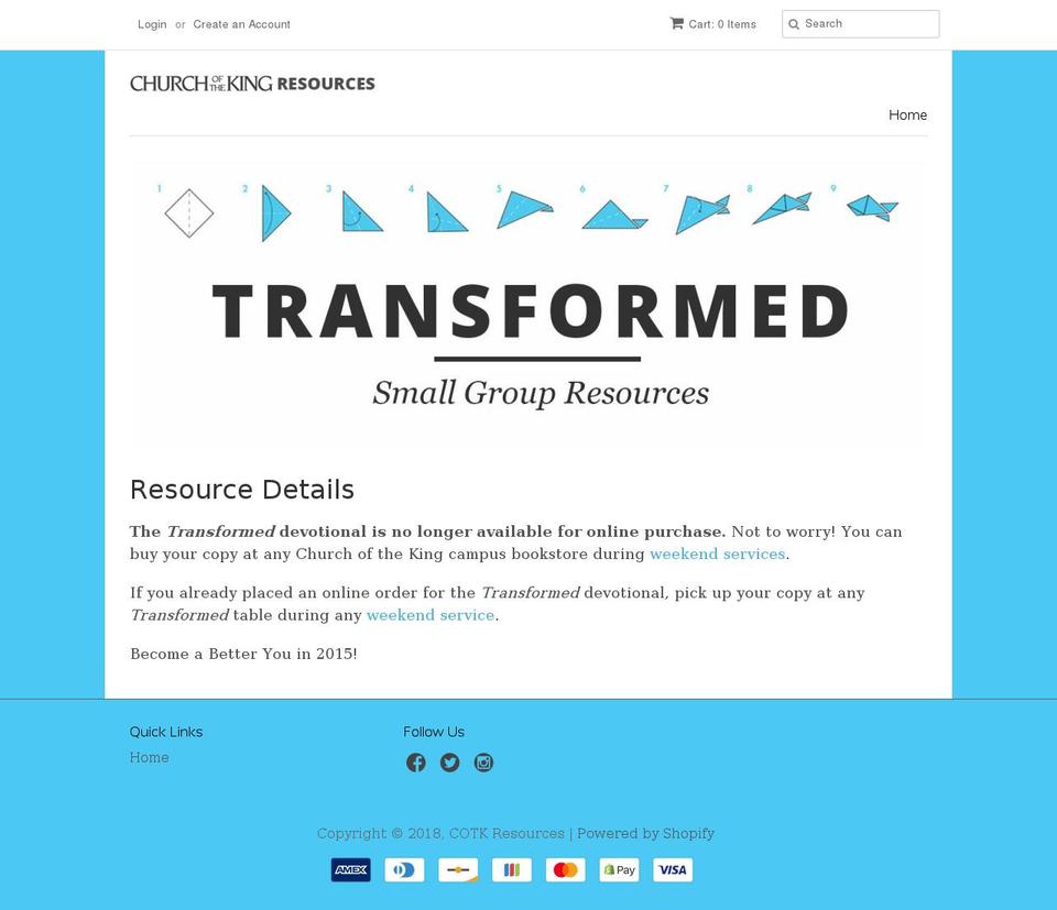 cotkresources.com — Shopify storefront screenshot