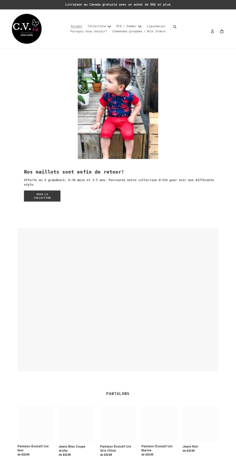 cotonvanille.ca shopify website screenshot