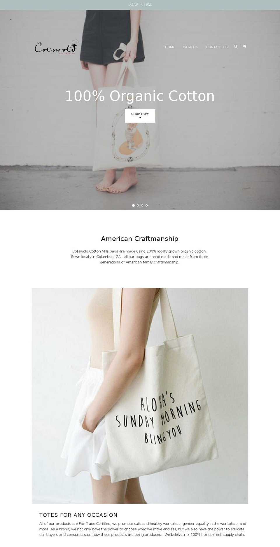 cotswoldcotton.com — Shopify storefront screenshot