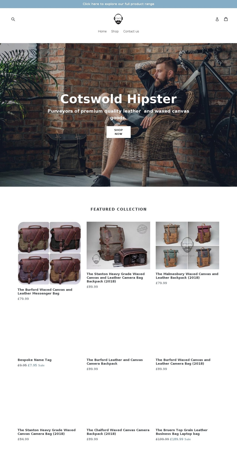 cotswoldhipster.com — Shopify storefront screenshot