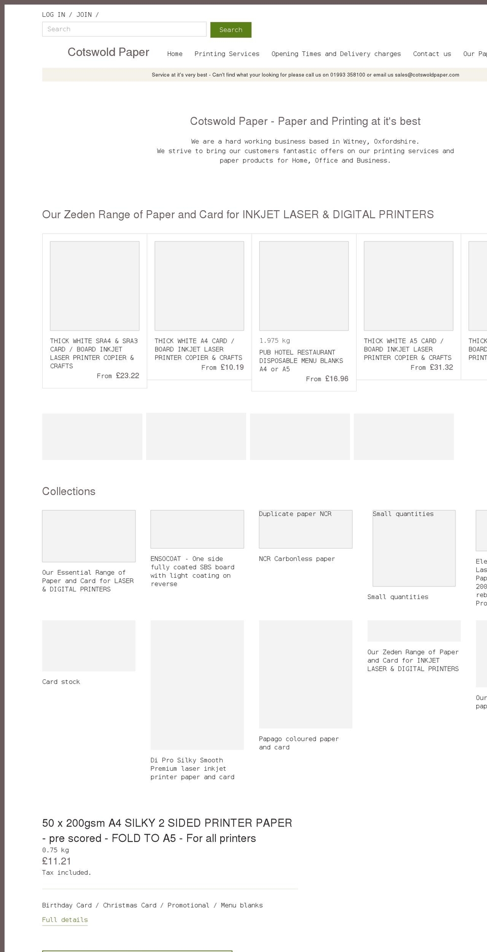 cotswoldpaper.co.uk shopify website screenshot
