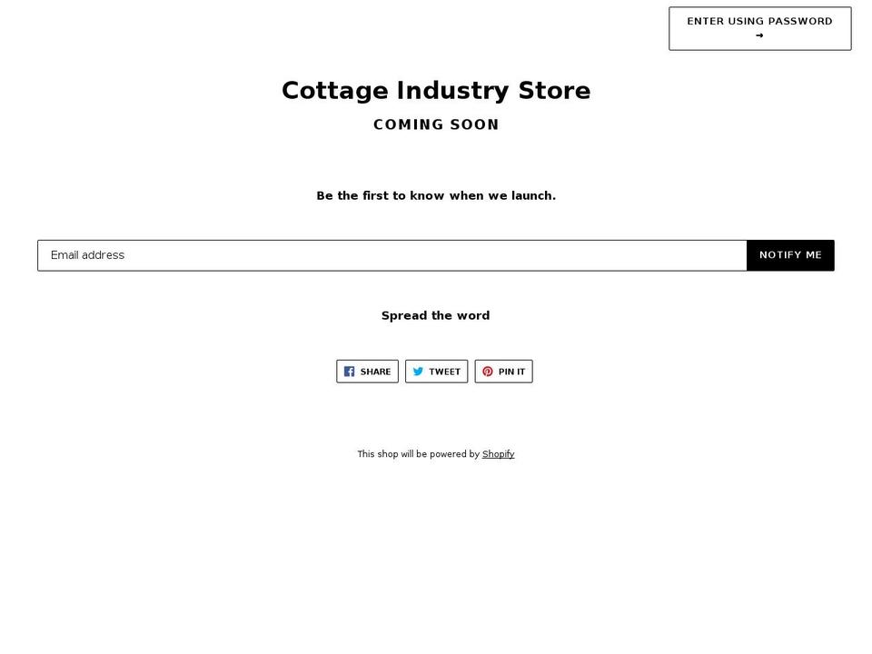 cottage-industry-store.myshopify.com shopify website screenshot