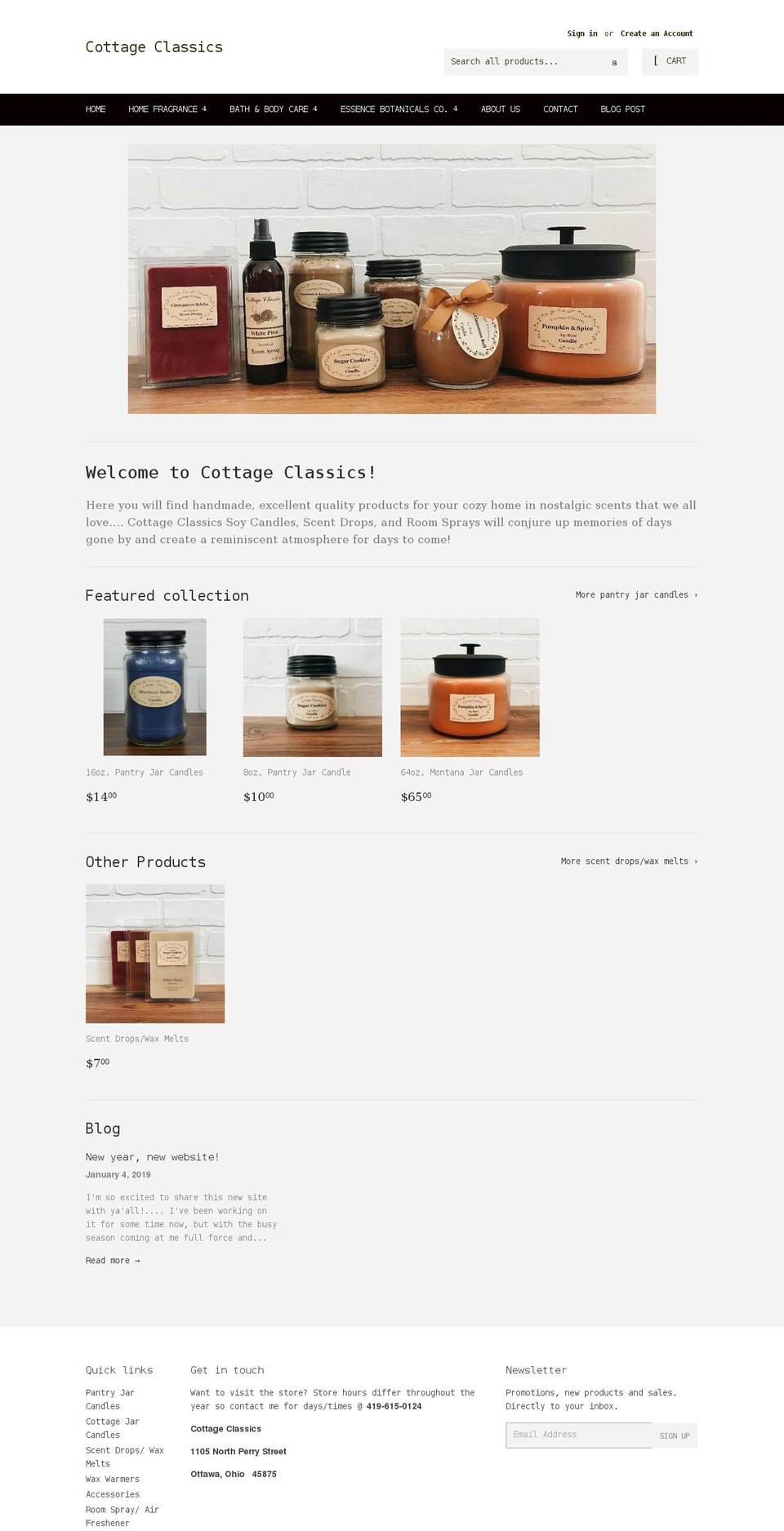cottageclassicshome.com shopify website screenshot