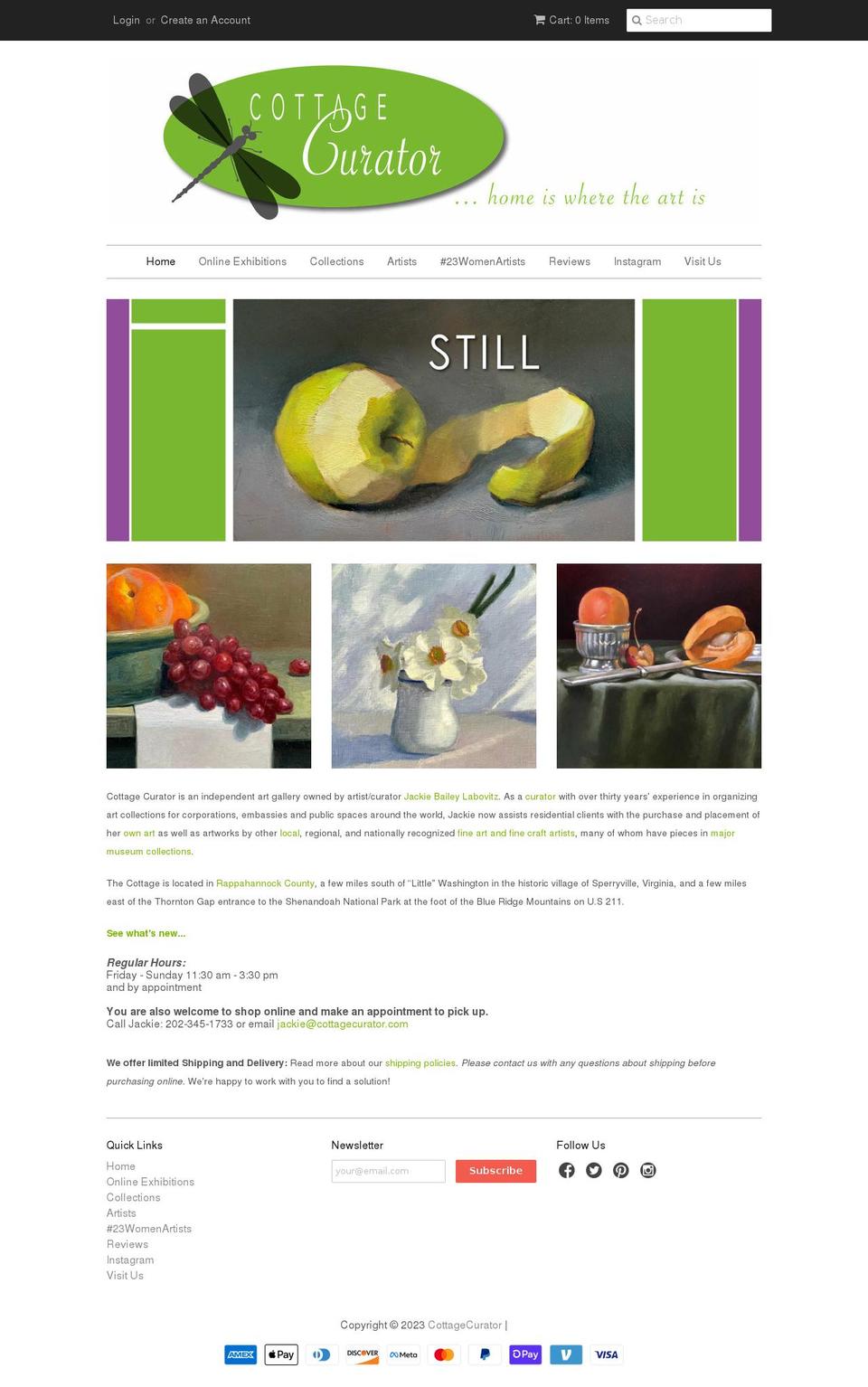 cottagecurator.myshopify.com shopify website screenshot