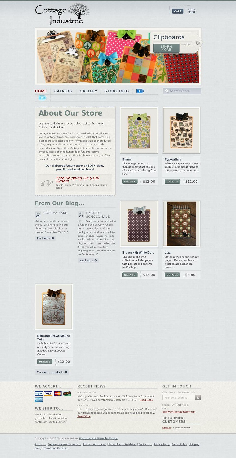 Vintage Theme Shopify theme site example cottageindus-tree.com