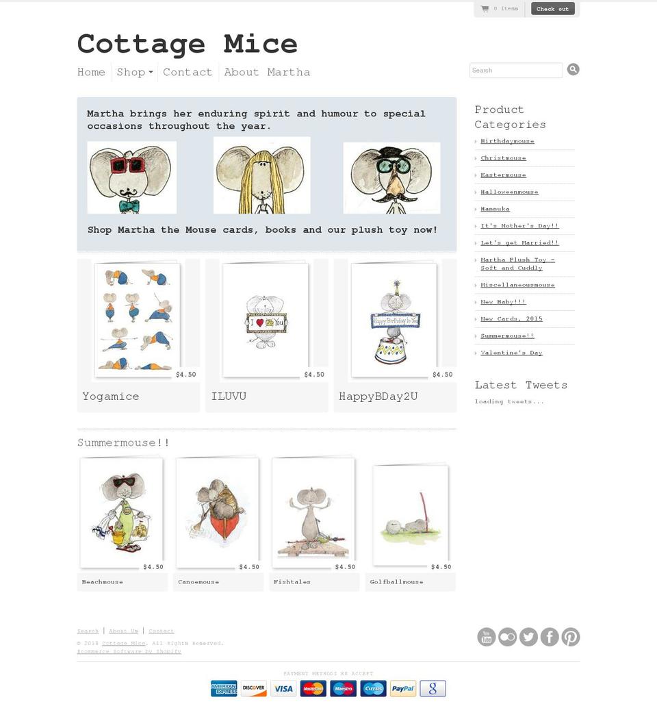 cottagemice.ca shopify website screenshot